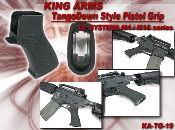 King Arms TangoDown Style Pistol Grip for SYSTEMA M4/M16 Series - BK
