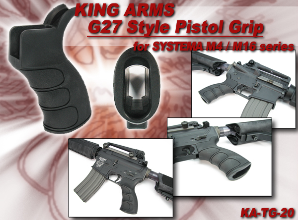 King Arms G27 Style Pistol Grip for SYSTEMA M4/M16 Series - BK